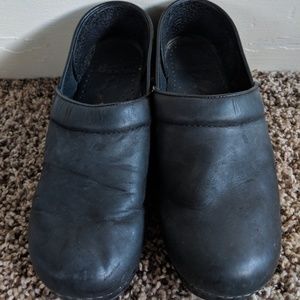 Dansko Black Oiled Leather Clogs